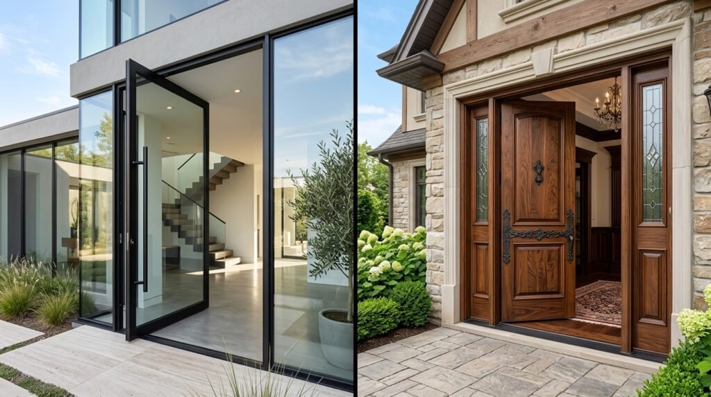 Glass Door vs Wooden Door