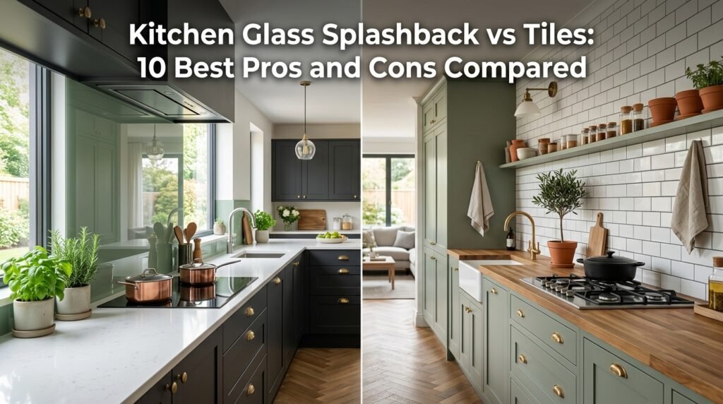 kitchen glass splashback vs tiles